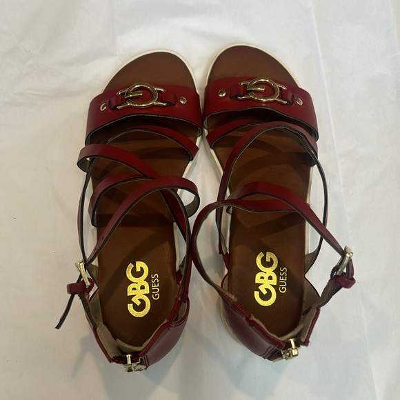 GBG Guess Women's Red Strappy Platform Sandals - Picture 2 of 6